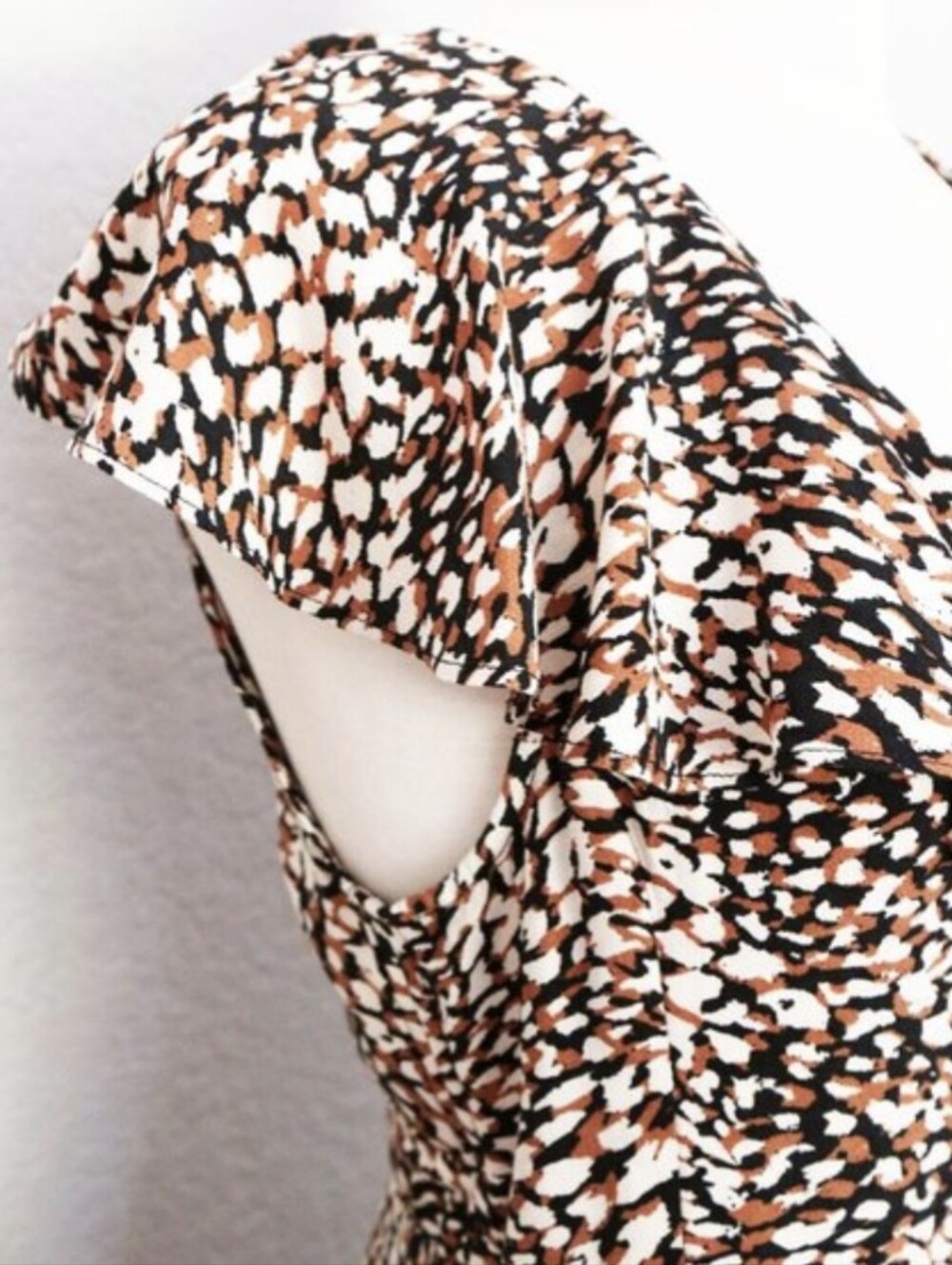 Free People French Quarter Mini Dress  True Wrap Jet Combo Abstract Animal Small - Picture 10 of 12